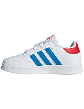 ZAPATILLA ADIDAS CLÁSICA BREAKNET KID, BLANCA/AZUL