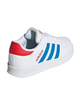 ZAPATILLA ADIDAS CLÁSICA BREAKNET KID, BLANCA/AZUL