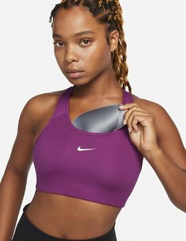 TOP NIKE SWOOSH WOMEN'S MEDIUM-SUPPORT, MALVA