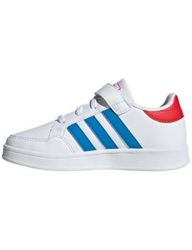 ZAPATILLA ADIDAS BREAKNET KIDS CON VELCRO BLANCO/AZUL,