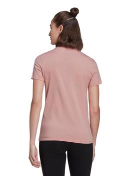 CAMISETA ADIDAS MUJER MANGA CORTA TRES BANDAS ROSA/BLANCO