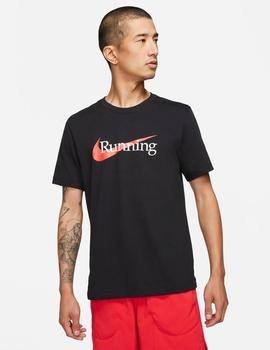 CAMISETA NIKE DRI-FIT MEN'S RUNNING MANGA CORTA, NEGRO