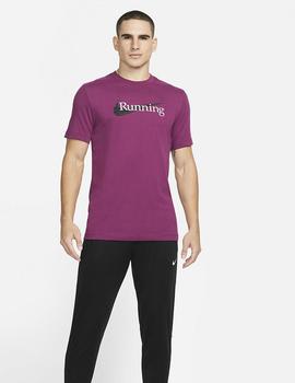 CAMISETA NIKE DRI-FIT MEN'S RUNNING , MANGA CORTA, MORADO