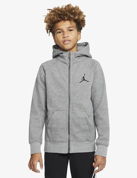 SUDADERA JORDAN ABIERTA CON CAPUCHA JUNIOR, GRIS