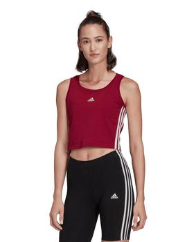 CAMISETA ADIDAS MUJER MANGA CORTA TRES BANDAS FUSCIA/BLANCO