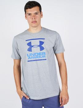 CAMISETA UNDER ARMOUR MANGA CORTA GRIS, HOMBRE