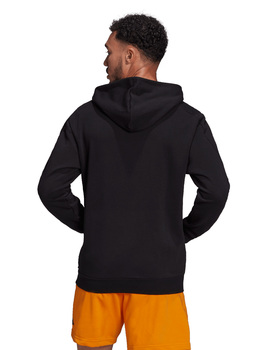 SUDADERA DE CAPUCHA ADIDAS NEGRA LOGO NARANJA