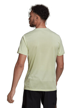 CAMISETA RUNNING ADIDAS VERDE, HOMBRE MANGA CORTA