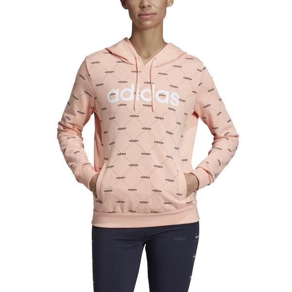 SUDADERA LARGA CAPUCHA ADIDAS SALMON