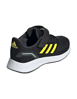 ZAPATILLA ADIDAS JUNIOR RUNFALCON 2.0 CON VELCRO NEGRO/AMARILLO