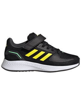 ZAPATILLA ADIDAS JUNIOR RUNFALCON 2.0 CON VELCRO NEGRO/AMARILLO