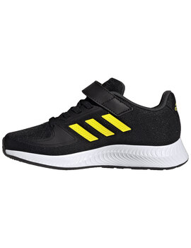 ZAPATILLA ADIDAS JUNIOR RUNFALCON 2.0 CON VELCRO NEGRO/AMARILLO