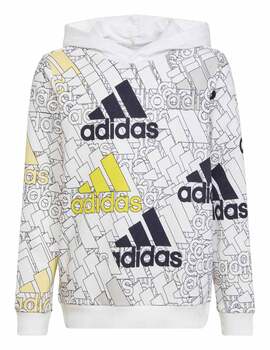 SUDADERA ADIDAS CON JUNIOR BLANCA