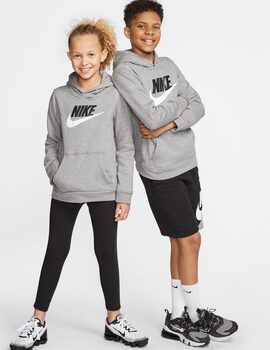 SUDADERA NIKE JUNIOR SPORTSWEAR CLUB FLEECE BIG GRIS