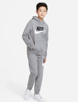 SUDADERA NIKE JUNIOR SPORTSWEAR CLUB FLEECE BIG GRIS