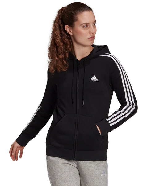 emocionante Camino Oferta CHAQUETA ADIDAS CON CAPUCHA MUJER, NEGRO/BLANCO