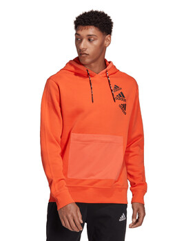 SUDADERA CON CAPUCHA ADIDAS NARANJA  Q4 , HOMBRE