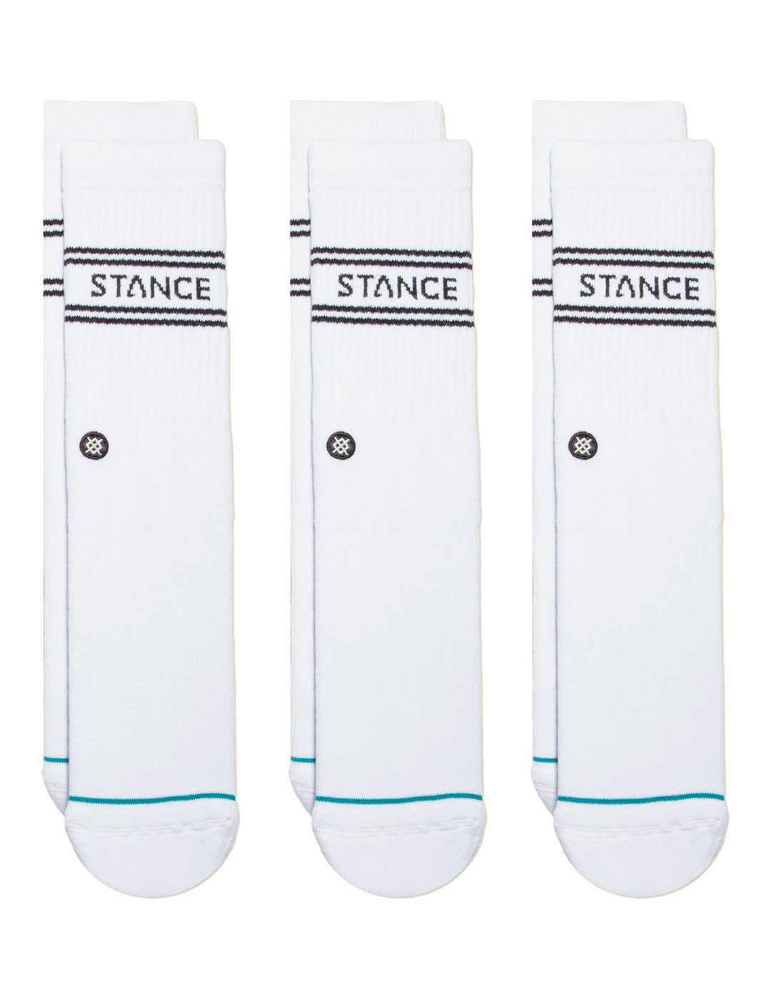 CALCETIN STANCE BASIC  3 PACK CREW, BLANCO