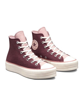 CONVERSE CHUCK TAYLOR ALL STAR LIFT,PIEL,/lLONA  BURDEOS