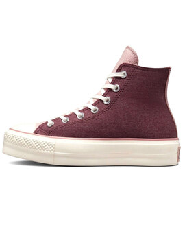 CONVERSE CHUCK TAYLOR ALL STAR LIFT,PIEL,/lLONA  BURDEOS