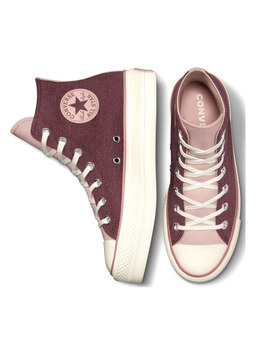 CONVERSE CHUCK TAYLOR ALL STAR LIFT,PIEL,/lLONA  BURDEOS