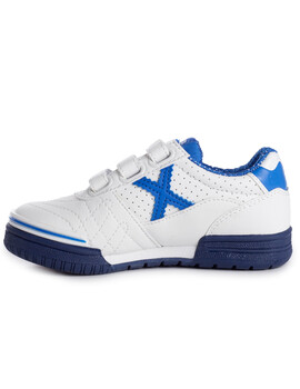 MUNICH G-3 KID PROFIT VELCRO. BLANCO/AZULON
