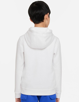 SUDADERA CON CAPUCHA NIKE JUNIOR, BLANCA