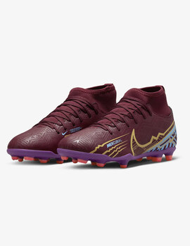 BOTA DE FUTBOL NIKE JR SUPERFLY 9 CLUB KM FG/MG, GRANATE