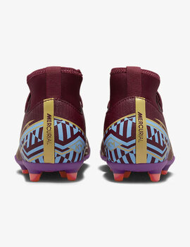 BOTA DE FUTBOL NIKE JR SUPERFLY 9 CLUB KM FG/MG, GRANATE