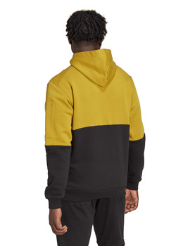 SUDADERA ADIDAS CON CAPUCHA BICOLOR,  HOMBRE  NEGRO/MOSTAZA