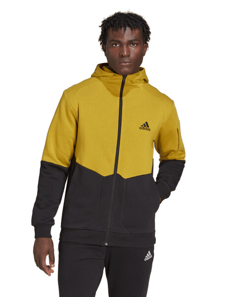 SUDADERA ADIDAS CON CREMALLERA, OLIVA/NEGRO