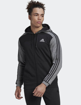 SUDADERA ADIDAS BICOLOR CON CAPUCHA NEGRA, HOMBRE