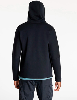 SUDADERA ABIERTA TECH FLEECE NIKE NEGRO CON CAPUCHA