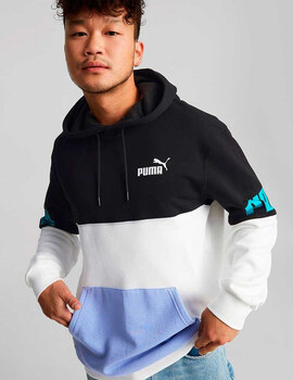 SUDADERA CON CAPUCHA HOMBRE, PUMA NEGRO/BANCO