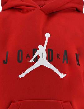 SUDADERA CAPUCHA JORDAN JUMPMAN SUSTAINABLE NIÑO, ROJO