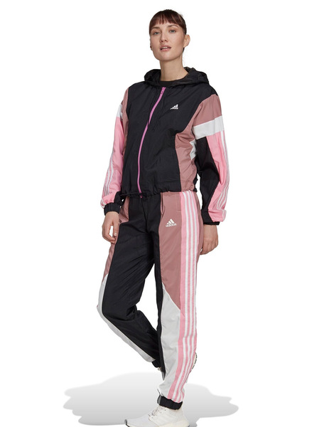 Caña Por encima de la cabeza y el hombro Descriptivo CHANDAL ADIDAS MUJER MICROFIBRA, NEGRO/ROSA