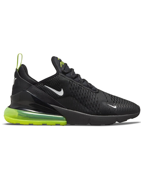 Horno pensión Por lo tanto ZAPATILLA NIKE AIR MAX 270 HOMBRE, NEGRA-VERDE FLUOR