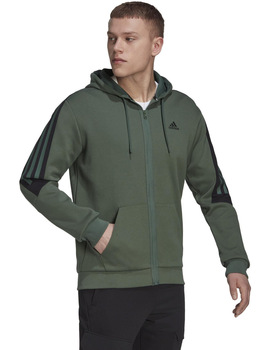 SUDADERA ADIDAS ABIERTA CON CAPUCHA HOMBRE, VERDE KAKI