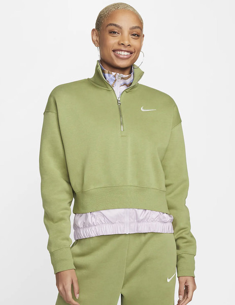 Montón de Mexico Violar Sudadera nike cuello polo cremallera mujer, verde