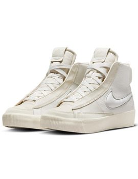 zapatilla alta nike  BLAZER MID VICTORY mujer, piel blanco