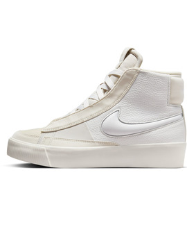 zapatilla alta nike  BLAZER MID VICTORY mujer, piel blanco