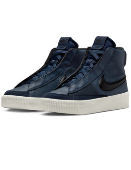 zapatilla alta nike  BLAZER MID VICTORY mujer, piel marino