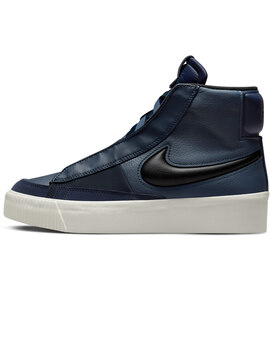 zapatilla alta nike  BLAZER MID VICTORY mujer, piel marino