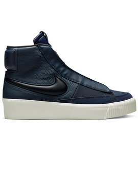 zapatilla alta nike  BLAZER MID VICTORY mujer, piel marino