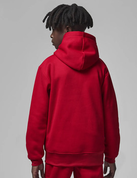 SUDADERA CAPUCHA JORDAN JUMPMAN SUSTAINABLE NIÑO, ROJO