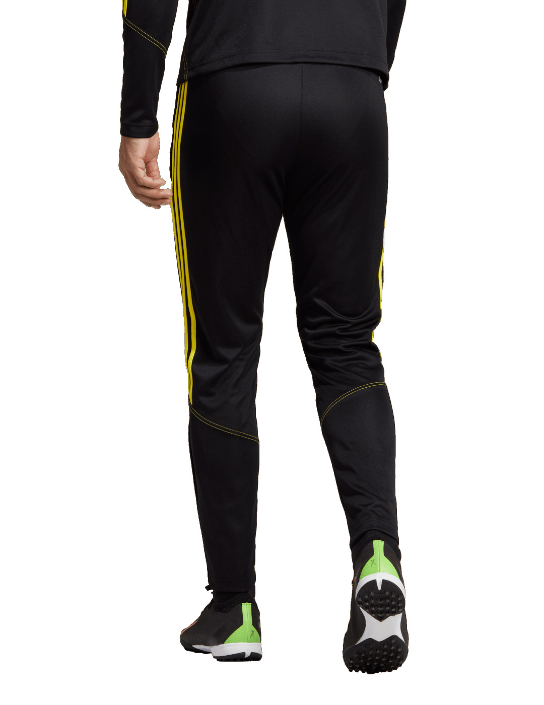 pantalón largo adidas ajustado hombre TIRO23 CB negro-amarillo