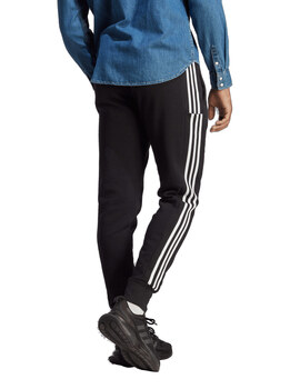 Pantalón adidas hombre algodón con puño  3BANDAS FT TC PT,negro/blanco