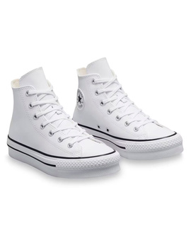 CONVERSE PIEL, CHUCK TAYLOR ALL STAR EVA LIFT MUJER, BLANCO