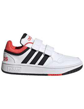 zapatilla adidas niño  con vlecro HOOPS 3.0 CF C, blanco naranja