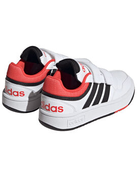 zapatilla adidas niño  con vlecro HOOPS 3.0 CF C, blanco naranja